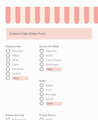 Custom Cake Order Form Template | Jotform