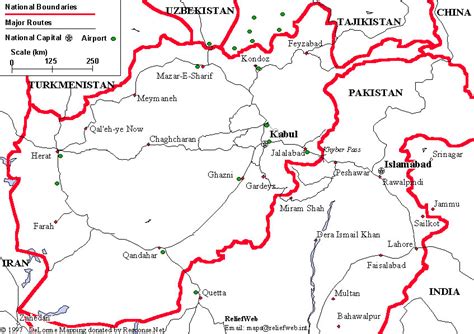 Afghanistan Border Map