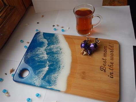 Resin Cutting Board Ocean Epoxy Board Cutting Ocean Wave Etsy