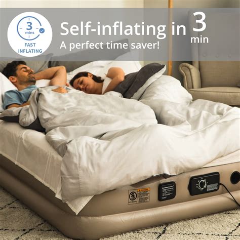 Simpli Comfy Inflatable Queen Air Mattress With Built In Dual Pump