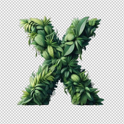 Premium Psd Botanical Alphabets In Elegance Png