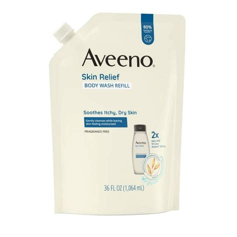 Aveeno Skin Relief Fragrance Free Body Wash Refill With Oat To Soothe