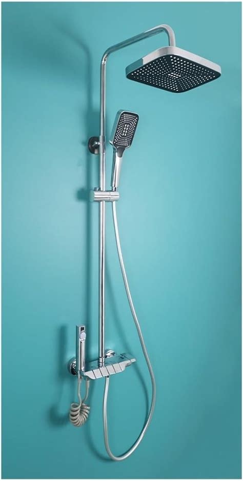 Rainfall Shower System LED Digital Shower Set Bathroom Hot Cold Mixer