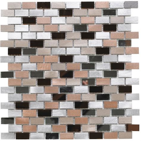 Verona Platinum 140 Glass And Metal Mini Brick Mosaic 15x30mm G30140 The Cornwall Tile Company