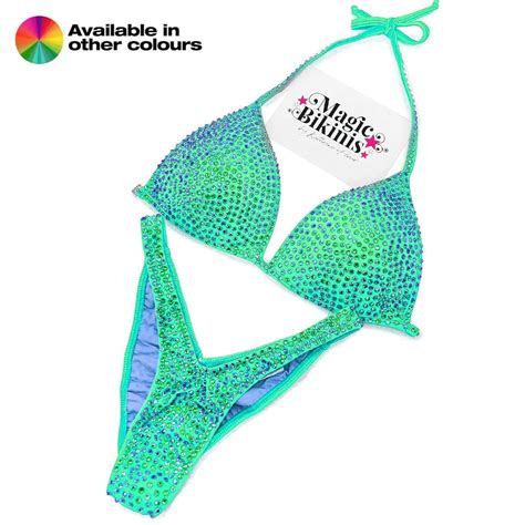Custom Bikini No Lycra With Volcano Crystals IFBB NABBA PCA WFF IBFF Magic Bikinis