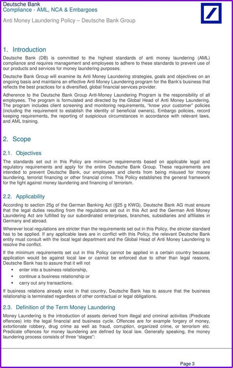 Top Anti Money Laundering Policy Template Policy Template Money Laundering Statement Template