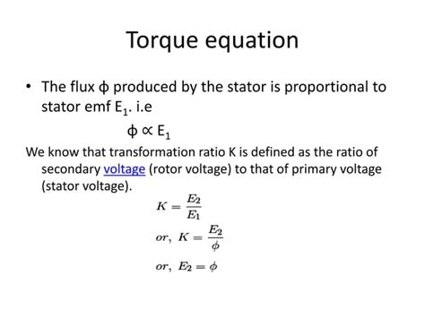 Torque Equation For Polyphase Induction Motor PPT