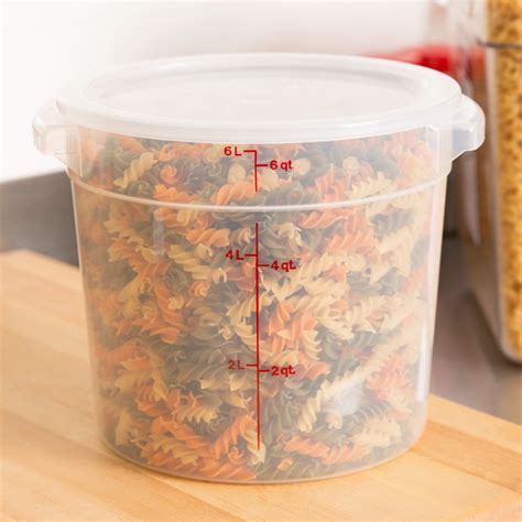 Cambro 6 Quart Round Clear Plastic Storage Container