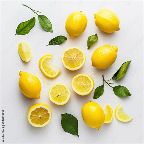 bright yellow citrus fruit  lemons sliced lemon pieces lemon