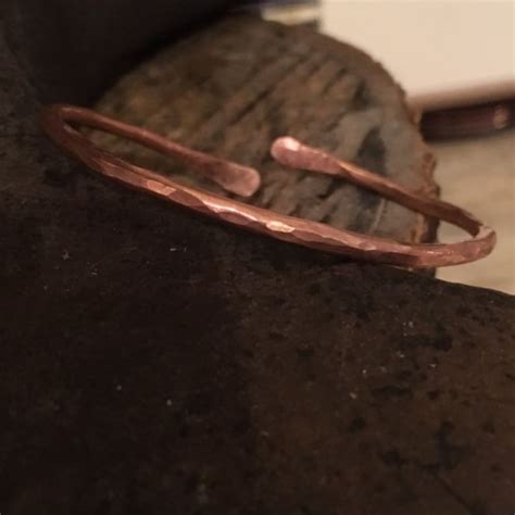 Copper Bangle Bracelet Hammered Stacking Copper Bracelet Pure Etsy