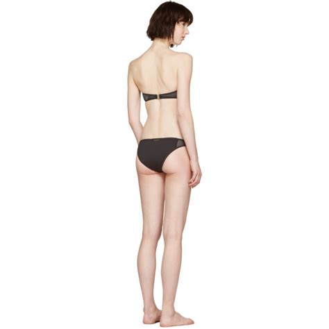 Stella Mccartney Black Neoprene And Mesh Bikini Stella Mccartney