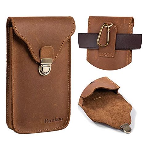 Leather Cell Phone Holster Case With Belt Clip Belt Loop Ranboo Waist