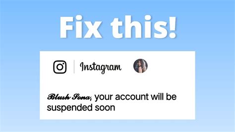 How To Fix Your Account Will Be Suspended Soon On Instagram Youtube