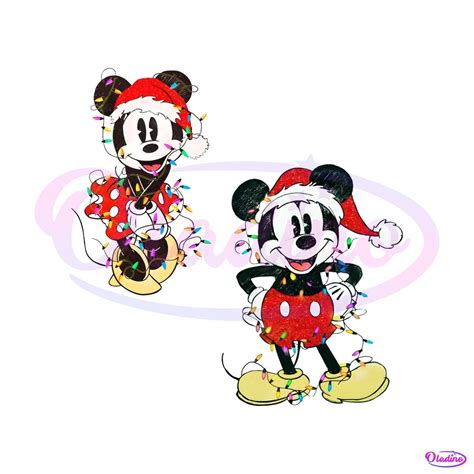 Disney Couples Mickey And Minnie Mouse Christmas Lights Png Oladino