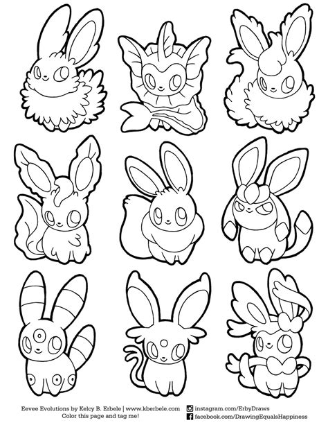 Coloriage Pokemon Evolution Evoli Imprimer Et Obtenir Une Coloriage