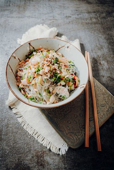 Yam Woon Sen Thai Glasnudelsalat Mit Garnelen Reisehappen