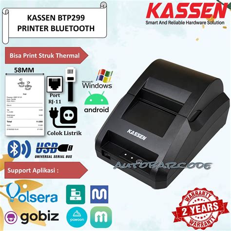 Jual KASSEN BTP 299 PRINTER BLUETOOTH THERMAL 58MM KASSEN BT P299 USB