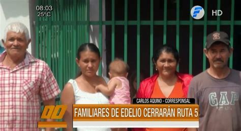 Familiares de Edelio Morínigo cerrarán ruta 5