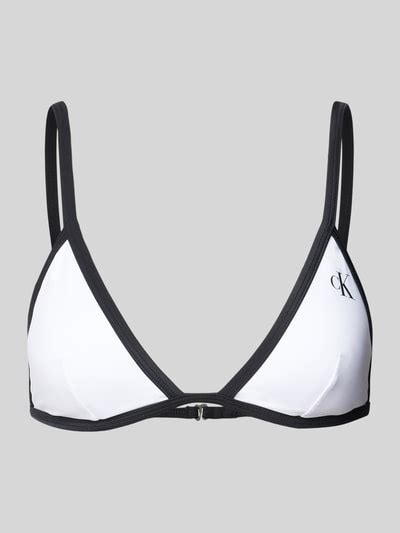 Kup Online Calvin Klein Underwear Top Bikini Z Nadrukiem Z Logo Bia Y