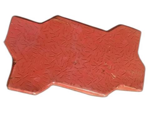 Concrete Red Zigzag Interlocking Tile Thickness 60 Mm Size 1x1 Feet