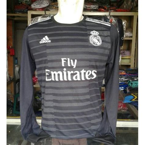 Jual Jersey Kaos Baju Bola Real Madrid Hitam Lengan Panjang Terbaru