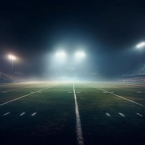 Premium AI Image | a football stadium with lights on the field and the lights on.