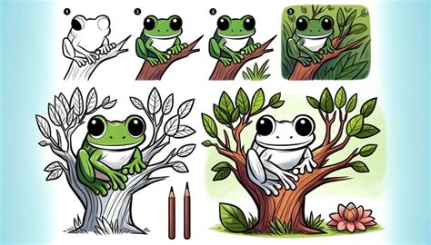 How to draw Tree Frog - Trying drawing