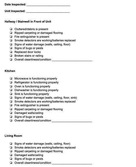 Rental Inspection Checklist PRINTABLE RentRedi