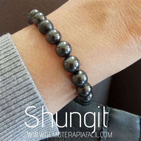 Nuevo Modelo Shungit Pulsera Hecha A Medida Con Mineral Natural