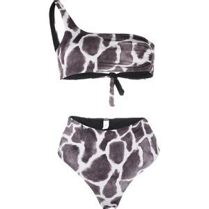 Antonella Rizza Set Bikini Africa Con Stampa Grigio Stileo It