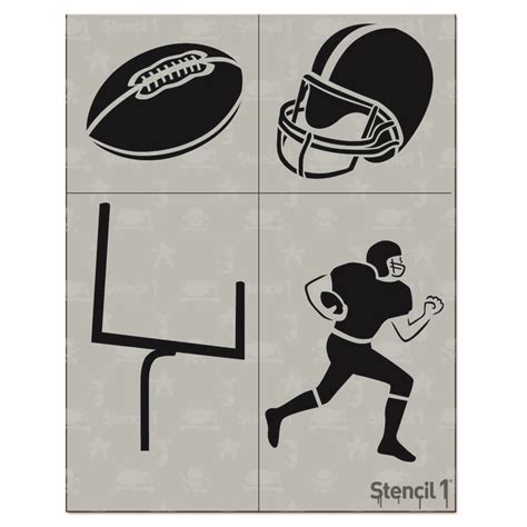 Football Stencil 4-pack | Stencil 1