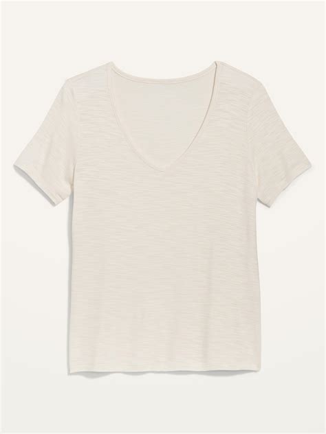 Luxe V Neck Slub Knit T Shirt For Women Old Navy