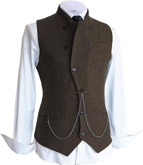 Lovee Tux Man Vest Tall Vest Vintage Wool Tweed Waistcoat Herringbone