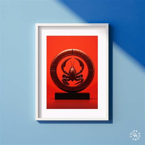 Scorpio Symbol Astrology Essence Red Art Print Zodiac Art Eclectic Art ...