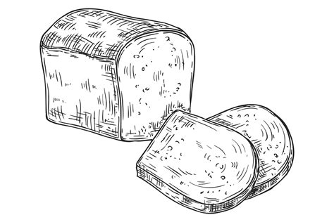 Sliced Bread Loaf Engraving Cutted Bake Graphic By Ladadikart