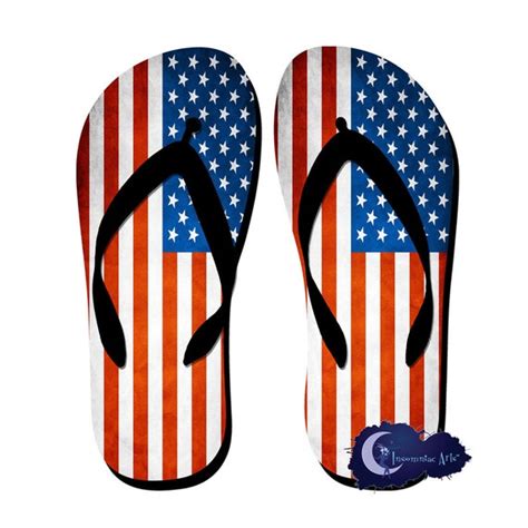 American Flag Flip Flops By Insomniacarts On Etsy