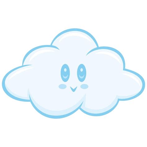 Premium Vector Cute Cloud Fluffy Cartoon Character Design Drawing