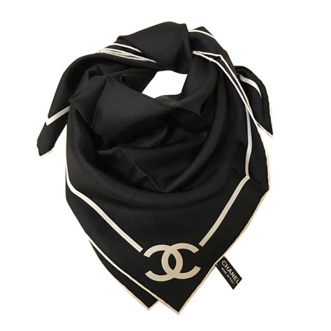 Chanel Scarf Black Silk Ref 41515 Joli Closet