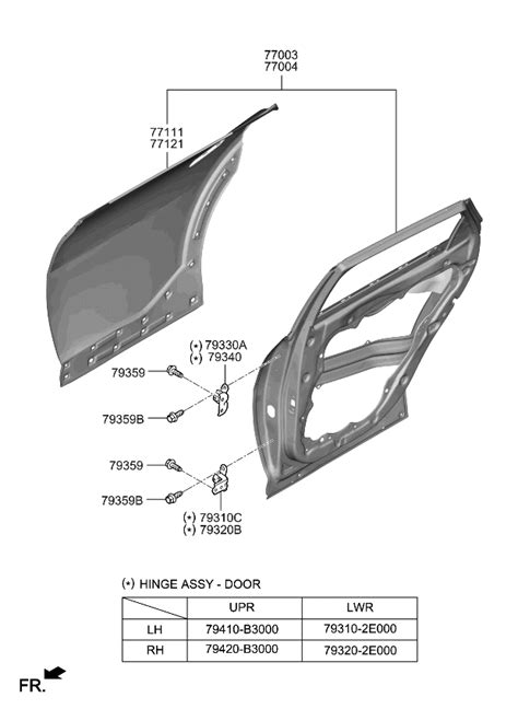 77004CV000 Genuine Kia PANEL ASSY REAR DOOR