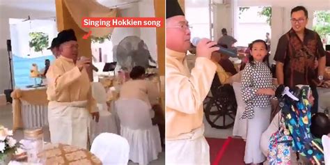 Man In Songkok Sings Hokkien Song At Malay Wedding & Captivates His Audience