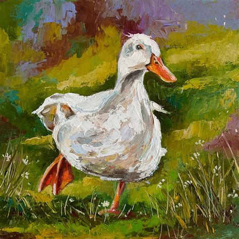 Goose Painting Bird Original Art Animal Artwork Farm Animal Etsy Uk