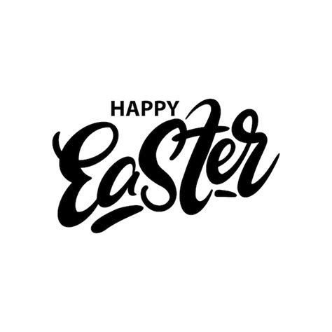 Premium Vector Inscription Happy Easter In Lettering Style On A White