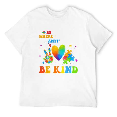 Autism Awareness Shirt Men Be Kind Shirts Autistic Support T Shirt