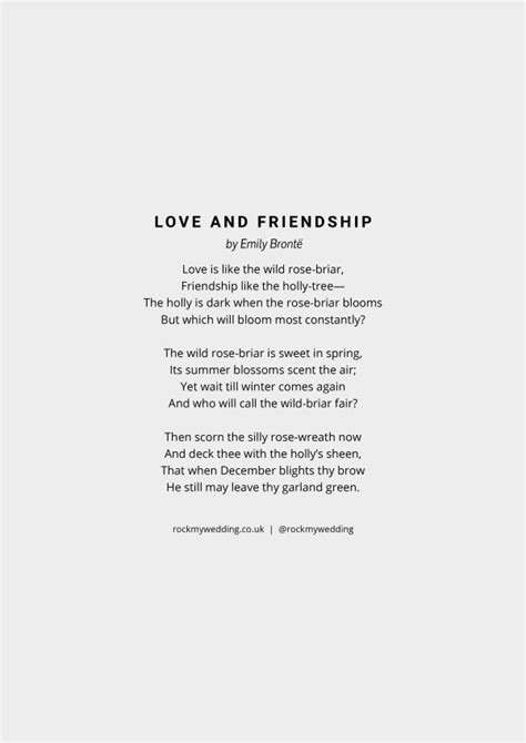 Love and Friendship by Emily Brontë Wedding Reading