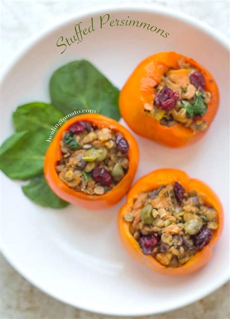 Stuffed Persimmons With Lentils Savory Healing Tomato Recipes