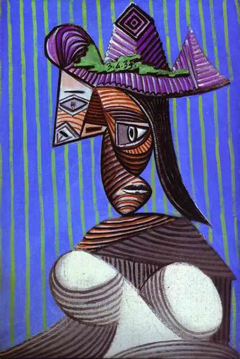 Pablo Picasso — Woman With A Stripped Hat 1939