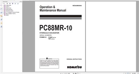 Komatsu Pc Mr Excavator Operation Maintenance Manual Wenam