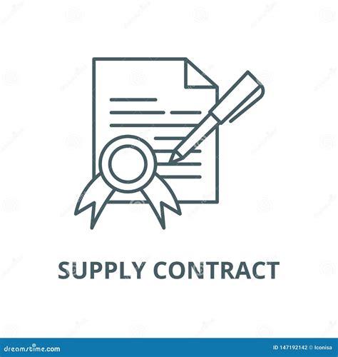 Supply Contract Vector Line Icon Linear Concept Outline Sign Symbol