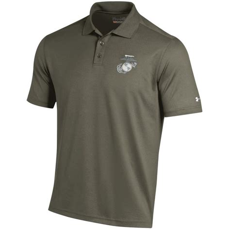 Under Armour Performance Marines Military Green Polo Marine Corps