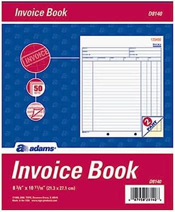 Amazon Adams Invoice Book Part Carbonless X